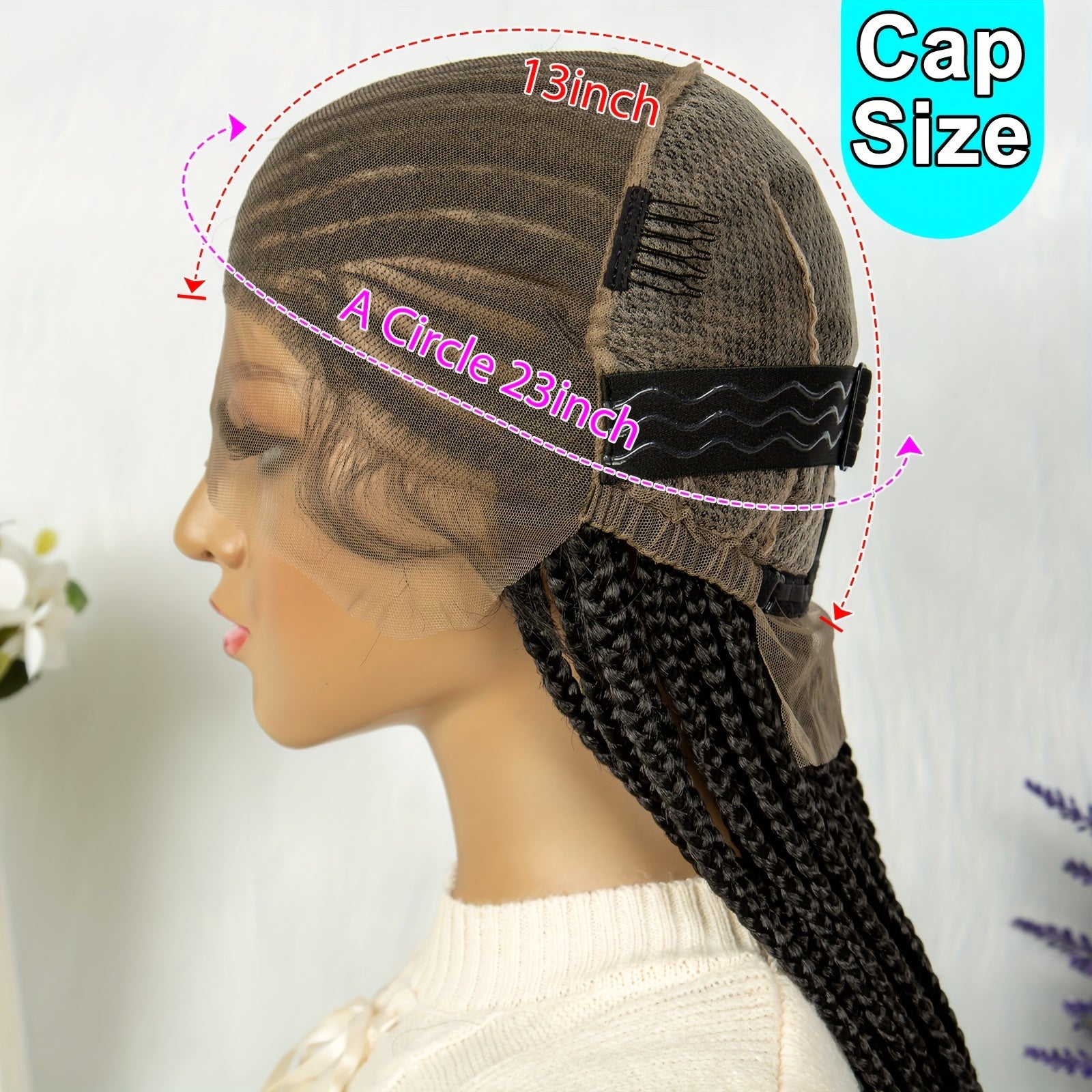 36 Inch Conrow Braided Wigs Lace Front Braided Wigs For Women Lace Braided Wigs Box Braid Wig Blended Handmade Braided Lace Front Wigs